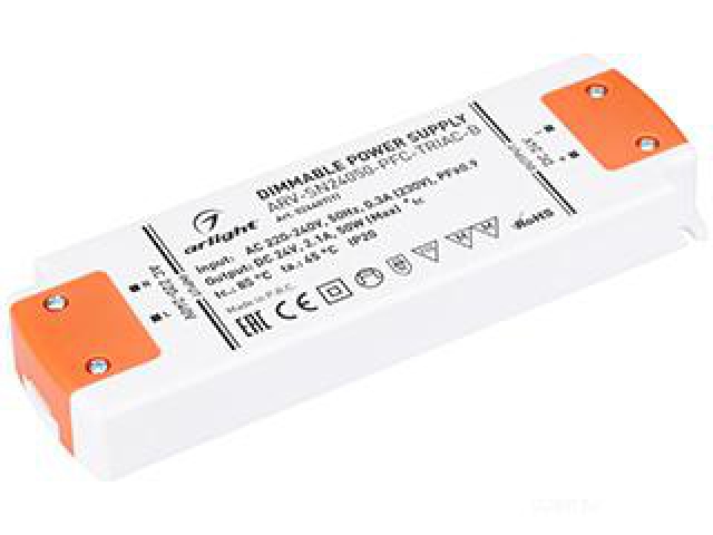 Блок питания ARV-SN24050-PFC-TRIAC-B (24V, 2.1A, 50W) (Arlight, IP20 Пластик, 3 года) фото:1