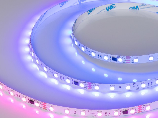 Лента SPI-B60-10mm 24V RGB-PX6-BPT (12 W/m, IP20, 5060, 5m) (Arlight, бегущий огонь) фото:4