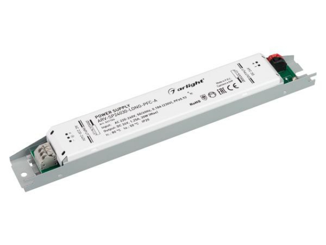 Блок питания ARV-SP24030-LONG-PFC-A (24V, 1.25A, 30W) (Arlight, IP20 Металл, 5 лет) фото:3
