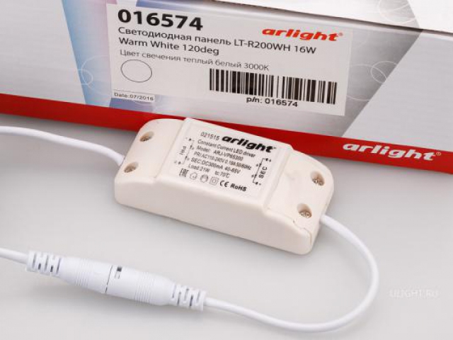 Светодиодная панель LT-R200WH 16W Warm White 120deg (Arlight, IP40 Металл, 3 года) фото:2