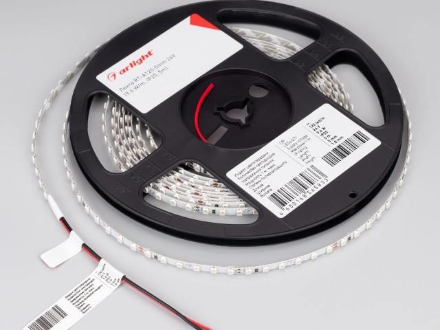 Лента RT-A120-5mm 24V Red (9.6 W/m, IP20, 2835, 5m) (Arlight, 9.6 Вт/м, IP20) фото:7