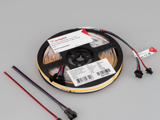 Лента SPI-COB-X378-12mm 24V Warm2700-PX63-BPT (7 W/m, IP20, 5m) (Arlight, бегущий огонь) фото:1