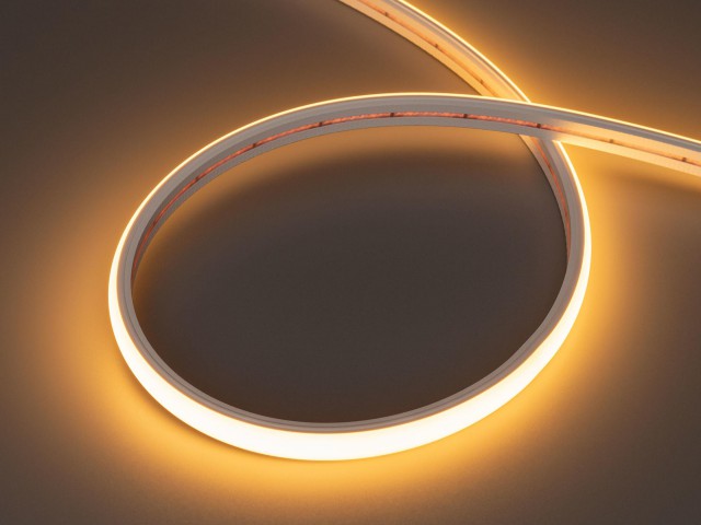 Лента герметичная MOONLIGHT-TOP-X320-11x7mm 24V Warm2300 (10 W/m, IP65, CSP, 5m, wire x2) (Arlight, Силикон) фото:5