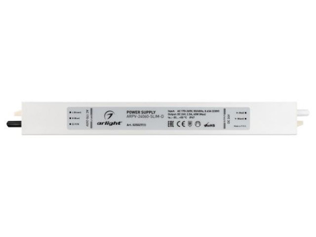 Блок питания ARPV-24060-SLIM-D (24V, 2.5A, 60W) (Arlight, IP67 Металл, 3 года) фото:5