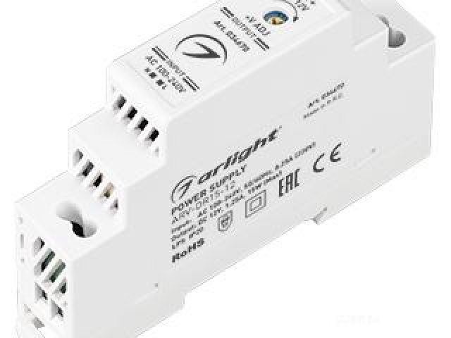 Блок питания ARV-DR15-12 (12V, 1.25A, 15W) (Arlight, IP20 DIN-рейка) фото:1