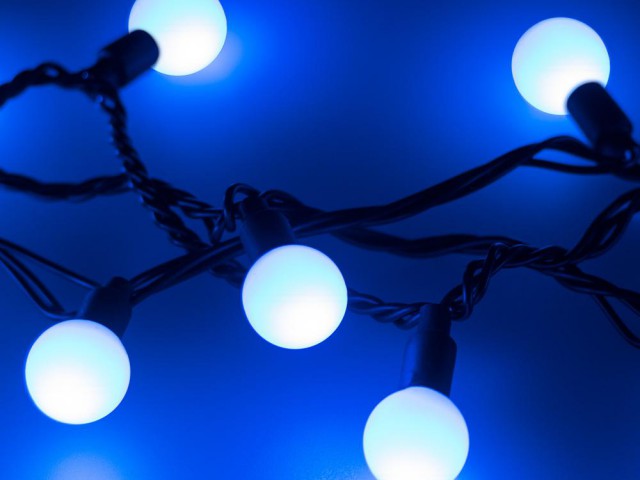 Светодиодная гирлянда ARD-BALL-CLASSIC-D23-10000-BLACK-80LED BLUE (230V, 3.5W) (Ardecoled, IP65) фото:6