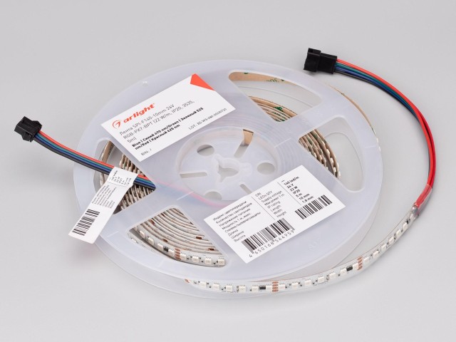 Лента SPI-F140-10mm 24V RGB-PX7-BPT (22 W/m, IP20, 3535, 5m) (Arlight, бегущий огонь) фото:3