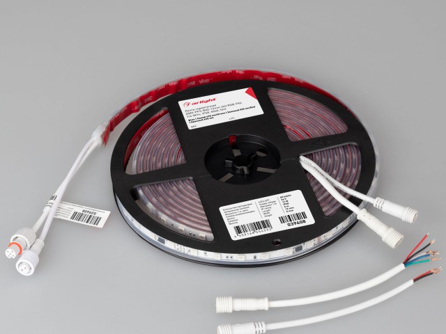 Лента герметичная DMX-PFS-B60-12mm 24V RGB-PX6 (14 W/m, IP68, 5060, 5m) (Arlight, -) фото:1