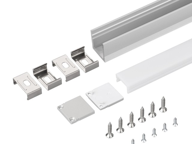 Профиль с экраном SL-SLIM20-H20-2000 ANOD+OPAL (Arlight, Алюминий) фото:10