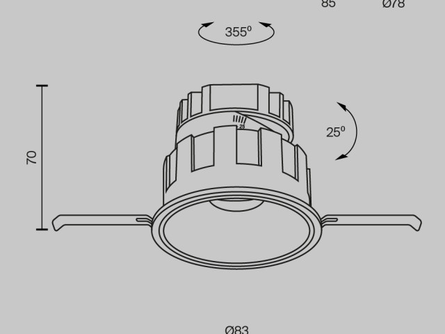 Встраиваемый светильник Technical DL057-10W3K-B фото:12