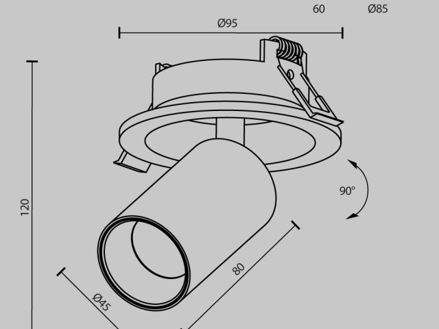 Встраиваемый светильник Technical C071CL-7W3K-B фото:1