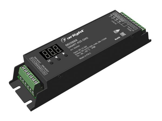 Декодер SMART-K25-DMX (12-36V, 4x8A) (Arlight, IP20 Металл, 5 лет) фото:6