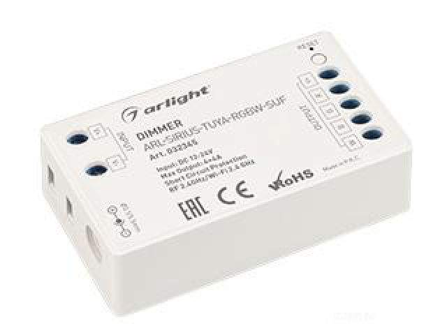 Диммер ARL-SIRIUS-TUYA-RGBW-SUF (12-24V, 4x4A, 2.4G) (Arlight, IP20 Пластик, 3 года) фото:1