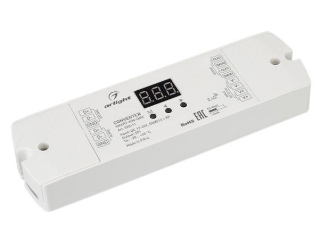 Конвертер SMART-K38-DMX (12-24V, SPI, 2.4G) (Arlight, IP20 Пластик, 5 лет) фото:2