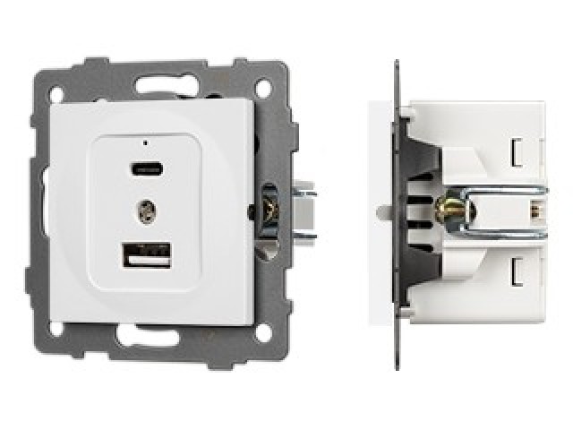 Механизм USB розетки SCT-MUAC-PL-WH-V (5V, 3A, QC4) (Arlight, -) фото:4