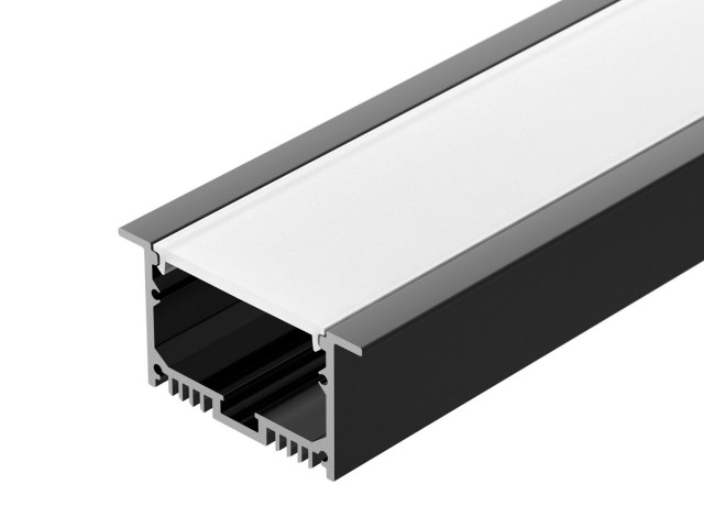 Профиль с экраном SL-LINIA62-F-2500 BLACK+OPAL (Arlight, Алюминий) фото:9
