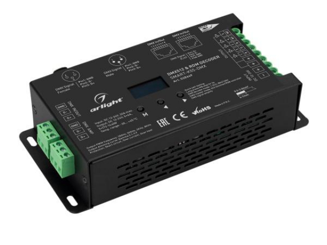 Декодер SMART-K55-DMX (12-24V, 5x6A, XLR3) (Arlight, Металл) фото:3