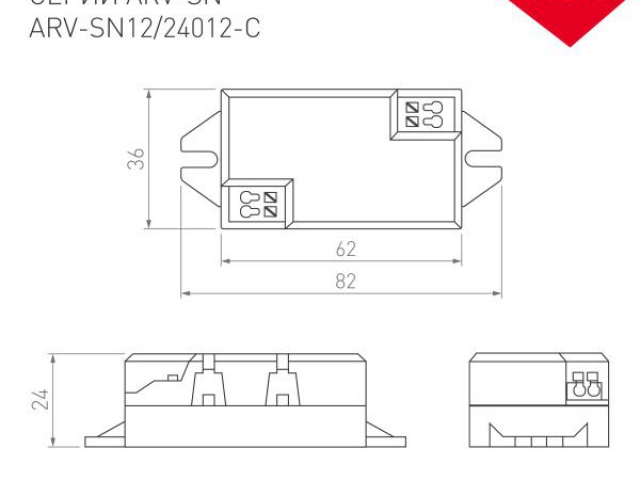 Блок питания ARV-SN12012-C (12V, 1A, 12W) (Arlight, IP20 Пластик, 3 года) фото:6