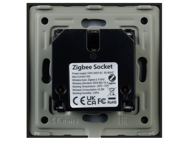 Розетка электрическая с Zigbee управлением SCT-OMALI-EUZB1-PL-BK (240V, 16A, Zigbee) (Arlight, -) фото:1