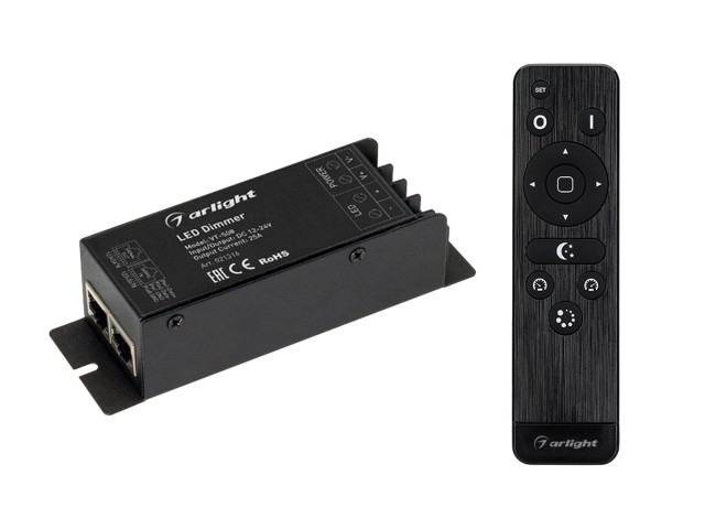 Диммер VT-S08-1x25A (12-24V, ПДУ Стик 12кн, RF) (Arlight, IP20 Металл, 3 года) фото:1