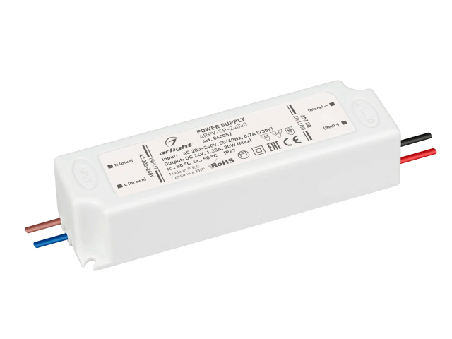 Блок питания ARPV-SP-24030 (24V, 1.25A, 30W) (Arlight, IP67 Пластик, 5 лет) фото:1