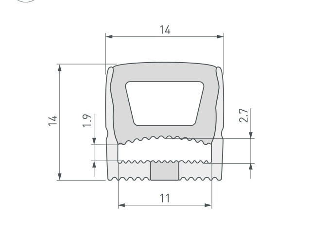 Силиконовый профиль WPH-FLEX-1414-TOP-S11-5m WHITE (Arlight, Силикон) фото:7