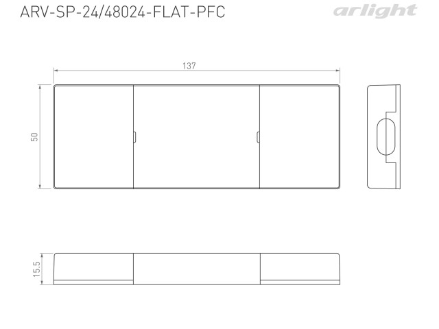 Блок питания ARV-SP-24024-FLAT-PFC (24V, 1A, 24W) (Arlight, IP20 Пластик, 5 лет) фото:6