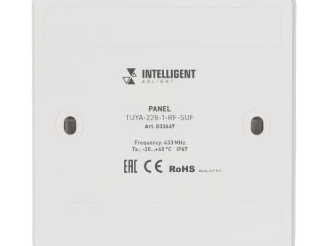 INTELLIGENT ARLIGHT Панель TUYA-228-1-RF-SUF (kinetic, 433MHz) (IARL, IP67 Пластик, 3 года) фото:1