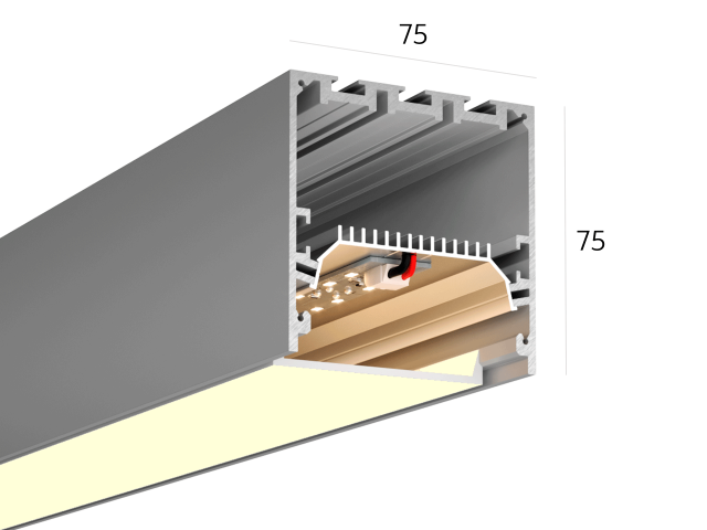 Линейный светильник HOKASU S75 noPS (Anod/750mm/LT70 — 3K/17W) фото:2