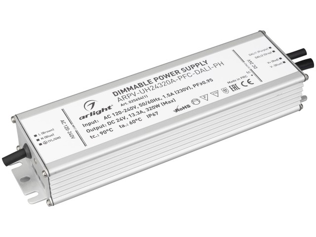 Блок питания ARPV-UH24320A-PFC-DALI-PH (24V, 13.3A, 320W) (Arlight, IP67 Металл, 7 лет) фото:1