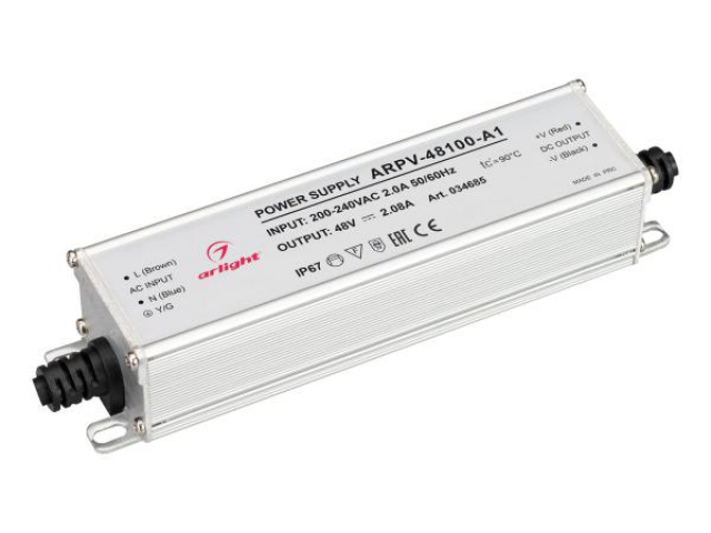 Блок питания ARPV-48100-A1 (48V, 2.08A, 100W) (Arlight, IP67 Металл, 3 года) фото:1