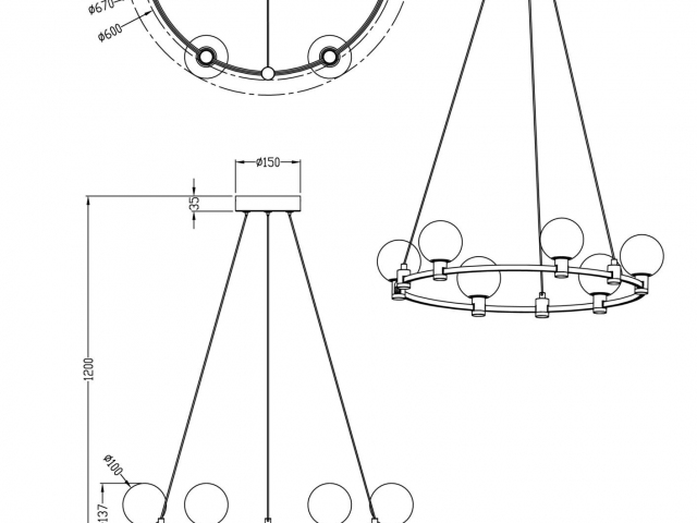 Подвесной светильник Freya FR4005PL-06B фото:4