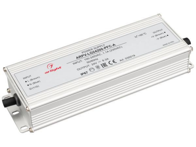 Блок питания ARPV-LG24200-PFC-A (24V, 8.3A, 200W) (Arlight, IP67 Металл, 5 лет) фото:5