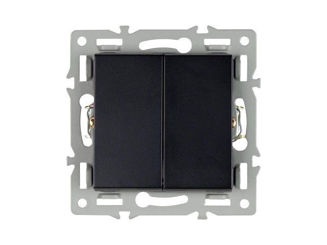 Механизм выключателя двухклавишный непроходной SWT-MK02-PL-BK (250V, 16A) (Arlight, -) фото:1