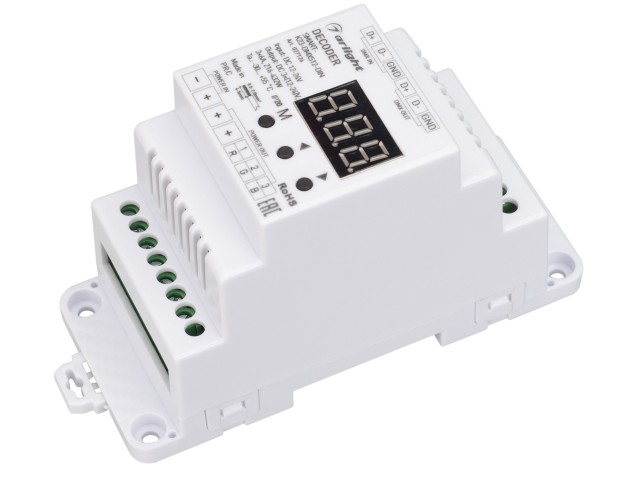 Декодер SMART-K23-DMX512-DIN (12-24V, 3x6A) (Arlight, IP20 Пластик, 5 лет) фото:2