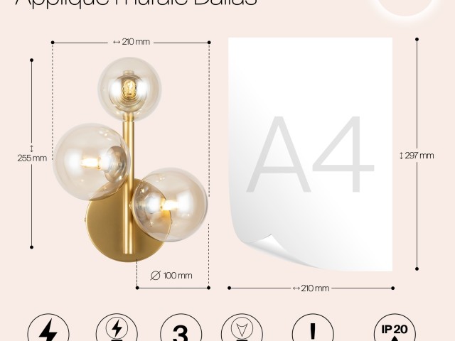 Настенный светильник (бра) Maytoni MOD545WL-03G фото:9