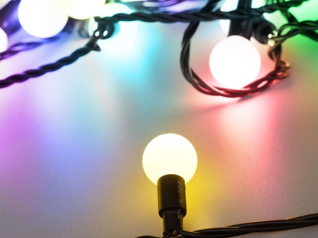 Светодиодная гирлянда ARD-BALL-PRO-D23-10000-BLACK-80LED RGB (230V, 7W) (Ardecoled, IP65) фото:1