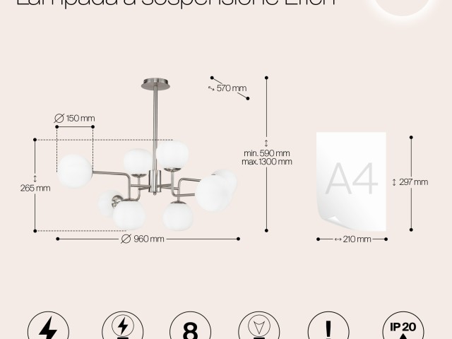 Подвесной светильник Maytoni MOD221-PL-08-N фото:3