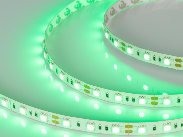 Лента RT 2-5000 12V Green 2x (5060, 300 LED, LUX) (Arlight, 14.4 Вт/м, IP20) фото:4
