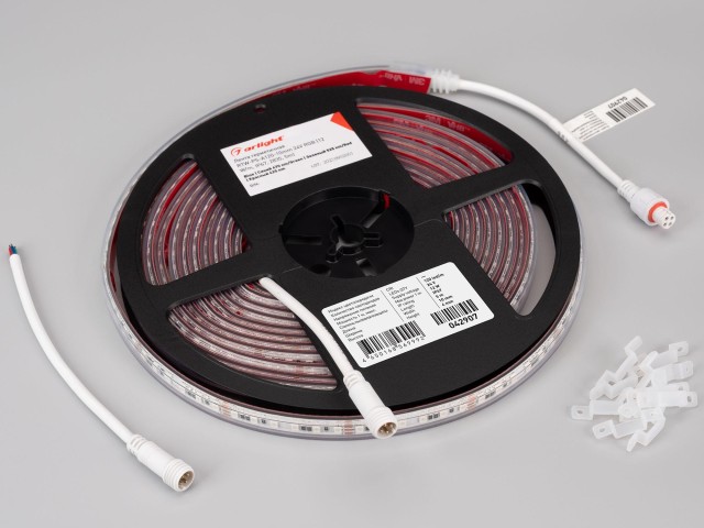 Лента герметичная RTW-PS-A120-10mm 24V RGB (12 W/m, IP67, 2835, 5m) (Arlight, 5 лет) фото:2