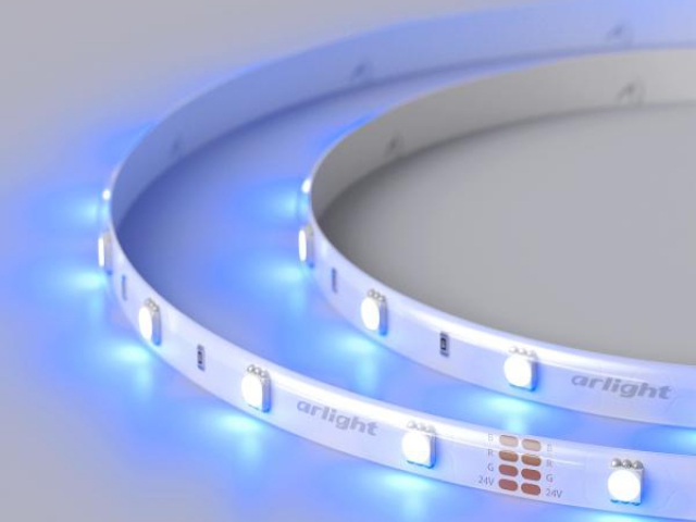 Лента RTW 2-5000SE 24V RGB (5060, 150 LED, LUX) (Arlight, 7.2 Вт/м, IP65) фото:4