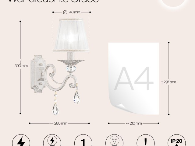 Настенный светильник (бра) Maytoni ARM247-01-G фото:3