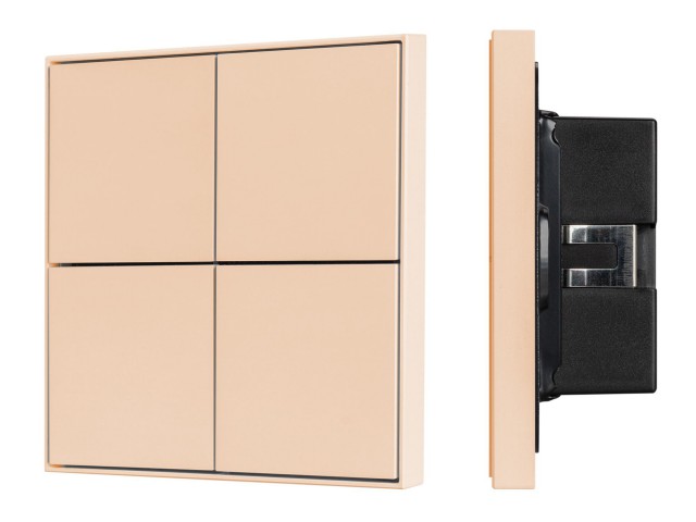 INTELLIGENT ARLIGHT Кнопочная панель KNX-304-23-IN Champagne (BUS, Frame) (IARL, IP20 Металл, 2 года) фото:1