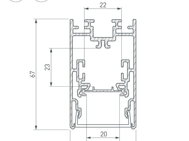 Профиль с экраном S2-LINE-4067-2500 ANOD+OPAL (Arlight, Алюминий) фото:9