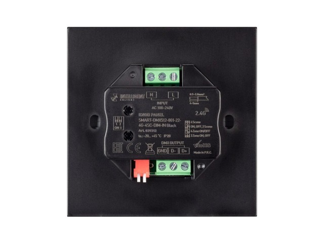 INTELLIGENT ARLIGHT Кнопочная панель SMART-DMX512-801-22-4G-4SC-DIM-IN Black (230V, 2.4G) (IARL, IP20 Пластик, 5 лет) фото:6