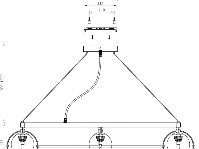 Подвесной светильник Maytoni MOD312PL-12GCH фото:1