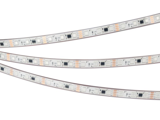 Лента герметичная SPI-PFS-B60-12mm 12V RGB-PX3-BPT (12 W/m, IP68, 5060, 5m) (Arlight, бегущий огонь) фото:1