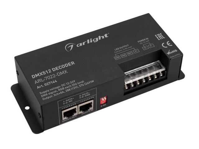Декодер ARL-7022-DMX (12-24V, 3x8A, DMX512, XLR3) (Arlight, IP20 Металл, 3 года) фото:6