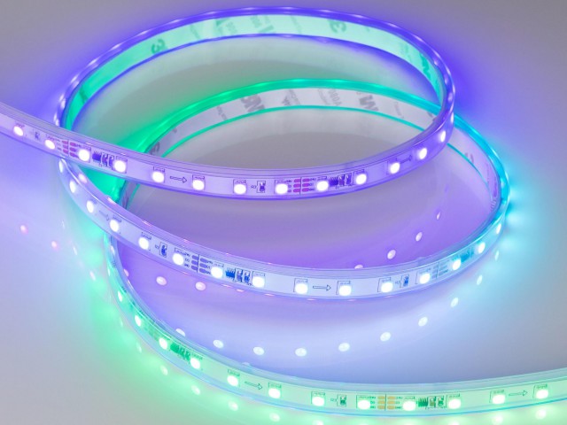 Лента герметичная SPI-P-F72-11mm 24V RGB-PX6 (14.4 W/m, IP66, 3535, 5m) (Arlight, бегущий огонь) фото:6
