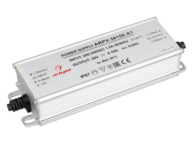 Блок питания ARPV-36150-A1 (36V, 4.16A, 150W) (Arlight, IP67 Металл, 3 года) фото:4